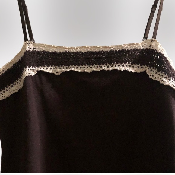 Maurice's Super Cute BOHO Brown Top w/Adjustable Straps & Crochet Detail SZ S - Picture 2 of 4